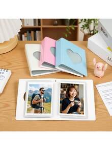 Minimalist Solid Color Photo Storage Album - Used For Storing Photo Albums, Heart-Shaped Hollow Photo Card Holder, Suitable As A Small Gift For Colleagues, Family And Loved Ones - Multicolor - View 4