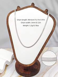 1PC Stainless Steel Snake Chain Necklace For Women, Flat Herringbone Chain Choker, Waterproof Gold Silver Layered Necklace, Minimalist Jewelry Gift - Blade Chain - View 4