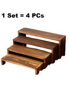 4 Buah Rak Display Bertingkat Kayu Besar, Cocok untuk Berbagai Acara Penjual | Rak Penyimpanan Parfum yang Dapat Ditumpuk, Unisex | Rak Display Dekoratif | Set Display Meja Kayu | Rak Display Pesta - MultiWarna - View 7