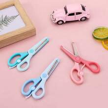 Dual-Color Plastic Splicing Scissors, Handmade Safety Scissors, Office Art Supplies, Student-Specific Paper Cutting Tools - Multicolor - View 2
