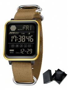 SANDA. SANDA Men's Digital Watch With Multifunction Square Dial And Silicone Strap - one-size - View 15