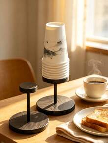 Paper Cup Holder, Cup Dispenser, Cup Rack, Desktop Paper Cup Storage Rack, Stand, Coffee Bar Accessory, Thickened Round Base, Space-Saving, Keeps Paper Cups Organized, Easy To Access, Suitable For Coffee, Tea, Water Cups, With Stand, Suitable For Office, Commercial Use, Cafe, Restaurant, Durable And Stylish Design, Suitable For Home Or Office And Other Occasions - Multicolor - View 4