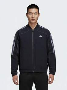Adidas 男士 TH WOV JKT2 梭織無帽夾克 KV5947 - 黑色 - 查看 1