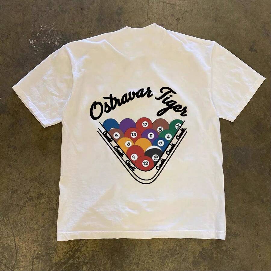 Women T-Shirts - 短袖--白色--撞球文化(ab面) - 查看 1