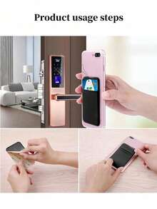 3M Self Adhesive Anti-Fall Phone Card Holder, Expandable Covered Sticky Pocket For Cards Cash Earbuds, Minimalist Travel Integrated Storage Sleeve - Multicolor - View 5