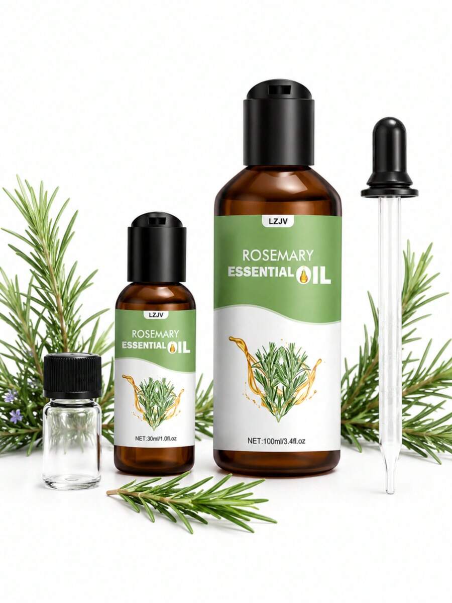 Rosemary Essential Oil Multiple Sizes 100ml 30ml For Diffuser, Diffuser Stone, Humidifier, Candle, Suitable For Bedroom, Car, Room, Bathroom, Home Decor Etc., Gentle & Fresh, Alcohol-Free - Rosemary Essential Oil - View 1