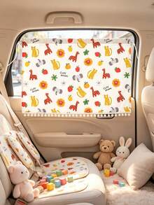 Retractable Car Side Window Sunshade, All-Season Universal Cartoon Anti-UV Heat Insulating Car Window Curtain - Multicolor - View 2