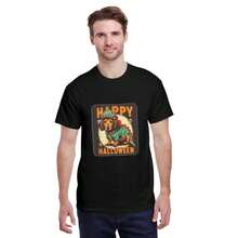 Black T Shirt Happy Halloween Dachshund Dog Costume Print For Halloween Party - 款式 - 查看 2