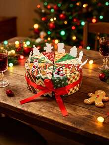 Gift For Her/Him 12pcs Pack Cake-Shaped Advent Calendar Boxes With Santa & Snowman Cutouts - DIY Christmas Countdown Calendar Suitable For Weddings, Showers, Birthdays, Xmas Party Favors, Ribbon Decorations, Tiny Gift Boxes For Tiny Decorative - Gift Box - View 8