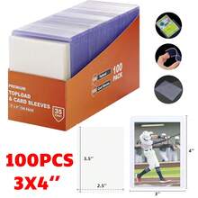 100PCS 3"X4" Transparent Card Sleeves, Plastic Open-Top Self-Sealing Protectors For Trading Cards, Sports Collectibles, Small Cards & Album Protection, Sleeves For Cards - 100pcs - View 2