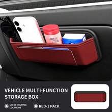 Car Seat Side Storage Box, Multifunctional Leather Car Organizer Hanging Storage Bag For Headrest, Universal Car Interior Accessories To Hold Phone Keys Small Items - A138-beveled - View 16