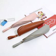 PU Leather Handmade S-Shaped Pencil Case, Creative Vintage Stationery Pen Holder, Fashion - Multicolor - View 3