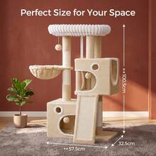 HaluPeit Three Color 100.5cm Cat Climbing Frame, Integrated Cat Scratch Column Cave Amusement Tower, Suitable For Indoor Use - Beige - View 5