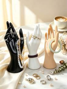 1pc Women's Hand-Shaped Bracelet Glove Ring Display Stand, Jewelry Display Rack, Display Clip, Suitable For Bracelets, Rings, Gloves, Women's Storage Organizer, Travel Essential Gift, Room Decor - Multicolor - View 2