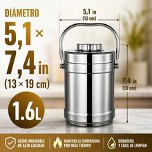 Stainless Steel Thermal Lunch Box With Airtight Seal And Handle, Insulated Food Container For Hot Or Cold Meals, Available In 1.6L And 2L - 白色 - 查看 10