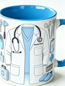 Custom 2D Ceramic Mug, Personalized Doctor Set Design And Custom Name, Suitable For Male Doctor's Coffee Cup, Can Add Your Own Logo, Photo And Text, First Choice For Christmas, Thanksgiving Or Birthday Gift - Multicolor - View 3