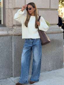 Women's New French Vintage Gentle Style White Long Sleeve Knit Cardigan - White - View 1