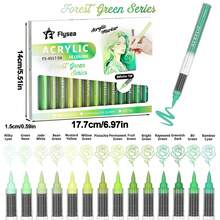 Flysea Acrylic Paint Markers, 1 Box 14 Colors, Liquid Ink Soft Tip, Waterproof Stackable Colorful Painting Graffiti, Coloring Set, First Day Of School - Multicolor - View 19