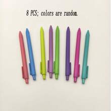 8PCS Creative Macaron Color Clickable Pens - Random Colors - Student Matte Spray Ballpoint Pens - Smooth Writing - Suitable As Student Daily Writing Back To School Stationery - A - View 9