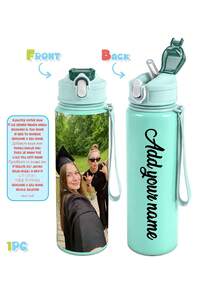 Personalized 25oz/750ml Custom Name & Pattern Water Bottle, Leak-Proof Sports Water Bottle, Graduation Birthday Back To School Gift, Insulated Travel Mug - Multicolor - View 10