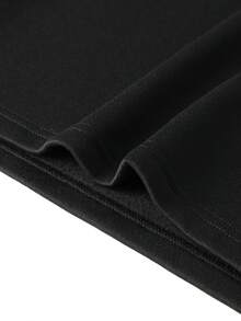 Camvyn Men's Casual Versatile Loose Drop Shoulder Crew Neck Sweatshirt, Autumn/Winter - Black - View 6