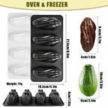 Pistachio Silicone Mold, 4-Cavity Non-Stick Baking Mold, Suitable For Mousse Cake, Chocolate, Pastries, Pistachio-Shaped Candy Jelly Mold, Home Baking And Party Dessert Decoration - Multicolor - View 2