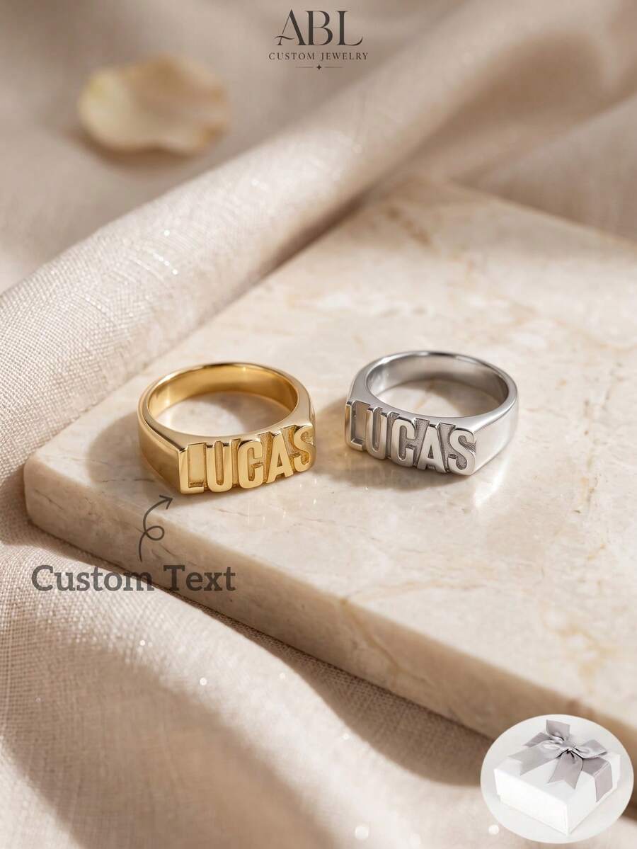 Customized Fashion Word Rings
