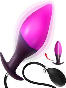 Black And Purple Inflatable Anal Plug, Anal Pump, Anal Dilator With Pump, Anal Sex Toy, Detachable Anal Plug, Anal Dilator - one-size - View 1