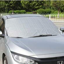 1pc/2pcs Car Front Windshield Cover, Thickened Wear-Resistant All-Season Snow Shield, Sun Protection, Heat Insulation, Frost And Freeze Prevention, Suitable For Sedan, SUV, Off-Road Vehicle, Self-Driving Parking Protection, Christmas, Halloween Travel Car Accessories - Silver - View 2