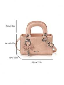 FEISTURE Women's Quilted Solid Color Handbag, Fashionable Shoulder Crossbody Bag With Bow Pendant, Suitable For Ladies, Work, School, Purse, Casual - Multicolor - View 17
