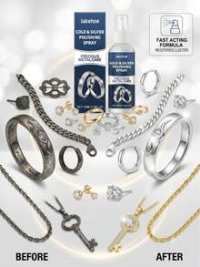 jakehoe Cairan Pembersih & Pemoles Perhiasan untuk Cincin Emas, Perak, dan Berlian - Penghilang Noda & Karat Instan, Cairan Pemulih Kilau dengan Kain Pembersih, Kit Perawatan Cepat dan Lembut untuk Kalung, Anting, Jam Tangan, dan Perhiasan Mewah - Liquid - View 9