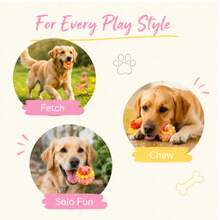 1pc Colorful Bumpy Dog Chew Ball Toy, Elastic Interactive Puppy Play Toy, Suitable For Fetch, Chase And Solo Play, Ease Pet Anxiety, Bring Happy Playtime For Dogs Indoor & Outdoor - Pink - View 4