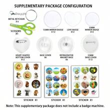 1 Set Badge Making Machine, 3-In-1 Round/Heart-Shaped Brooch Button Maker, Includes 36pcs Button Accessories And Tools, Can Make Fridge Magnets, Keychains, Brooches, Multi-Function Creative Press Machine Badge Punching Set, Suitable For School DIY Handmade Arts & Crafts Gifts, No Installation Required - A - View 16