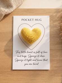 Customized Text Pocket Embrace Card, Crochet Heart-Shaped Pattern, Personalized Small Pocket Embrace Gift, Hand-Woven Heart-Shaped Commemorative Card, A Gift To Encourage And Comfort Friends. - Multicolor - View 19