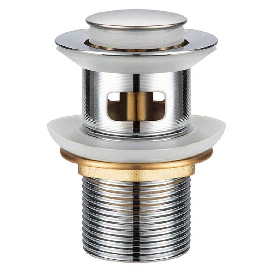 1Pc Sink Drain Assembly Pop Up With Overflow Pipe Siphon 1 1/4 Inch – Brass Siphon Set With Odor Trap, Universal Drain Assembly For Sink & Lavatory - With Overflow - View 1