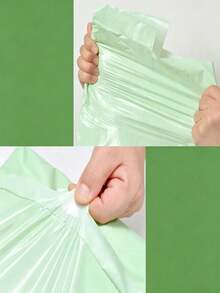 10/30/100pcs Green Shipping Bags, E-Commerce Logistics Packaging Supplies, Super Strong PE Material, Self-Sealing, Multiple Sizes, Suitable For Holiday Peak Shipping, Thanksgiving Promotion Packaging, New Year Gift Mailing - Fresh Green - View 6