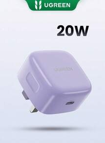 UGREEN Fast Charging Solid Color Wall Charger 20W Single C-Type Charger UK Plug Purple Spring Gift - View 1