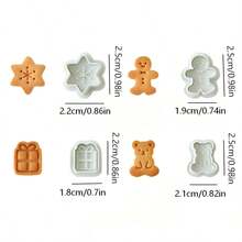 4pcs Christmas Gingerbread House Shaped Cookie Molds, 3D Cartoon Style Press Molds For Cookies/Fondant, Baking Tools For Decorating Cream Filled Cakes - Multicolor - View 16