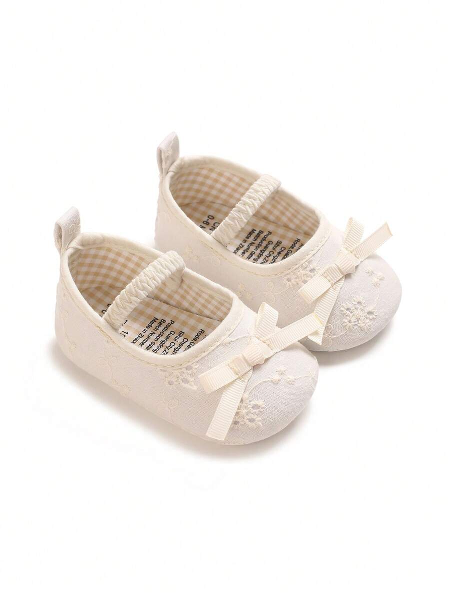 0-1 Year Old Spring/Autumn Infant Girl Shoes, Cute Fashion Flat Shoes, Soft Fabric Sole Walking Shoes For Infant Girls - Apricot - View 1