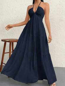 Women Maxi Dresses - Apricot - View 7