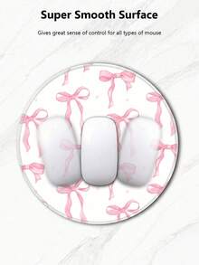 1pc Cute Mouse Pad, Round Office Desk Mouse Pad With Anti-Slip Rubber Base, Mini Portable Travel Mouse Pad, Laptop Computer Office Rubber Mouse Mat Suitable For Girls And Boys, For Office, Home, Study And Gaming, 20*20*0.3cm - View 6