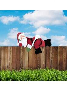 1pc 15.8" Realistic Christmas Santa Fence Peeker, Waterproof Fence Decoration For Christmas Outdoor Garden Yard Fence Decor - Multicolor - View 7