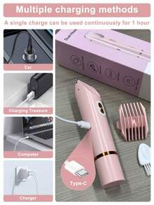 女用 2 合 1 雙頭電動修剪器與刮鬍刀，乾濕兩用，全身除毛，適用於比基尼線、腋下、腿部、手臂與臉部，長效電池續航，臉部毛髮修剪，可調式修剪器，650mAh 電池 - 粉色 - 查看 7