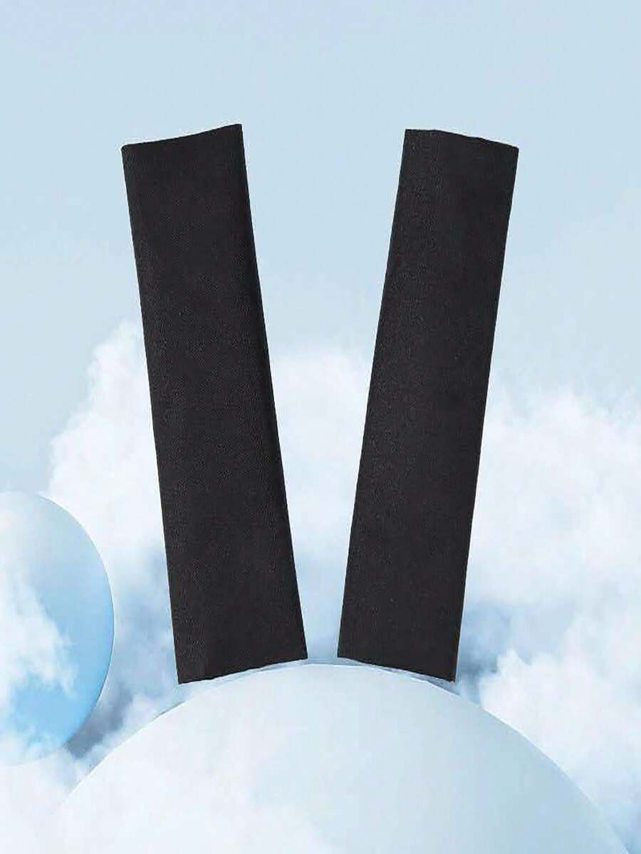 2 pièces Bandeaux de mode neutres noirs, fabriqués en tissu élastique doux et confortable, convenant pour le maquillage, le yoga, la course et d'autres occasions - Noir - Voir 1