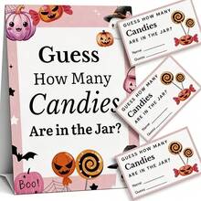 51pcs Permainan Tebak-Tebakan Halloween untuk Dewasa dan Keluarga, Kit Kartu Undian Halloween (1 Papan Tanda & 50 Kartu Tebak-Tebakan), Aktivitas Tebak-Tebakan di Dalam dan Luar Ruangan untuk Pesta Ulang Tahun - View 7