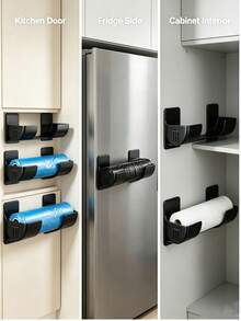 1/2/4/6pcs Wall-Mounted Trash Bag Holder, Suitable For Storing Trash Bags, Umbrellas, Storage Racks, Wall Shelves, Curtain Rods, Rolling Pins, Plastic Wrap, Aluminum Foil, Plastic Storage Boxes, Suitable For Home, Kitchen, Storage Baskets - Multicolor - View 5