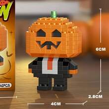Halloween Party Night Gift, Micro Particle Building Block Toy Set, ABS Material, 6pcs Party Gift Box Set More Suitable For Gifting. DIY Educational Stress Relief Handmade Gift, Includes: Pumpkin, Ghost, Witch, Magic House And Other Elements. Halloween Christmas Fashion Gift. - Multicolor - View 12