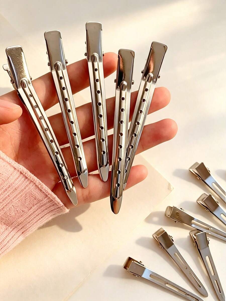 200/100/10pcs Crocodile Clips Single Claw Hair Clips Suitable For Hairstyle Design And Hair Dyeing Silver Color Hair Claw Hair Clips Hair Pins