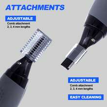 Conduroma Eyebrow Trimmer Electric For Men And Women, Rechargeable Multi-Functional Personal Trimmer, Painless Detail Trimmer With Rinseable Blade For Face Beard Neck (Dark Grey). - Dark Grey - View 7
