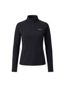 CAMEL CROWN Men's Outdoor Fleece Jacket Stand Collar Windproof Thin Fleece Keep Warm Sports Jacket Sweatshirt Lining - Phantom Black - View 2